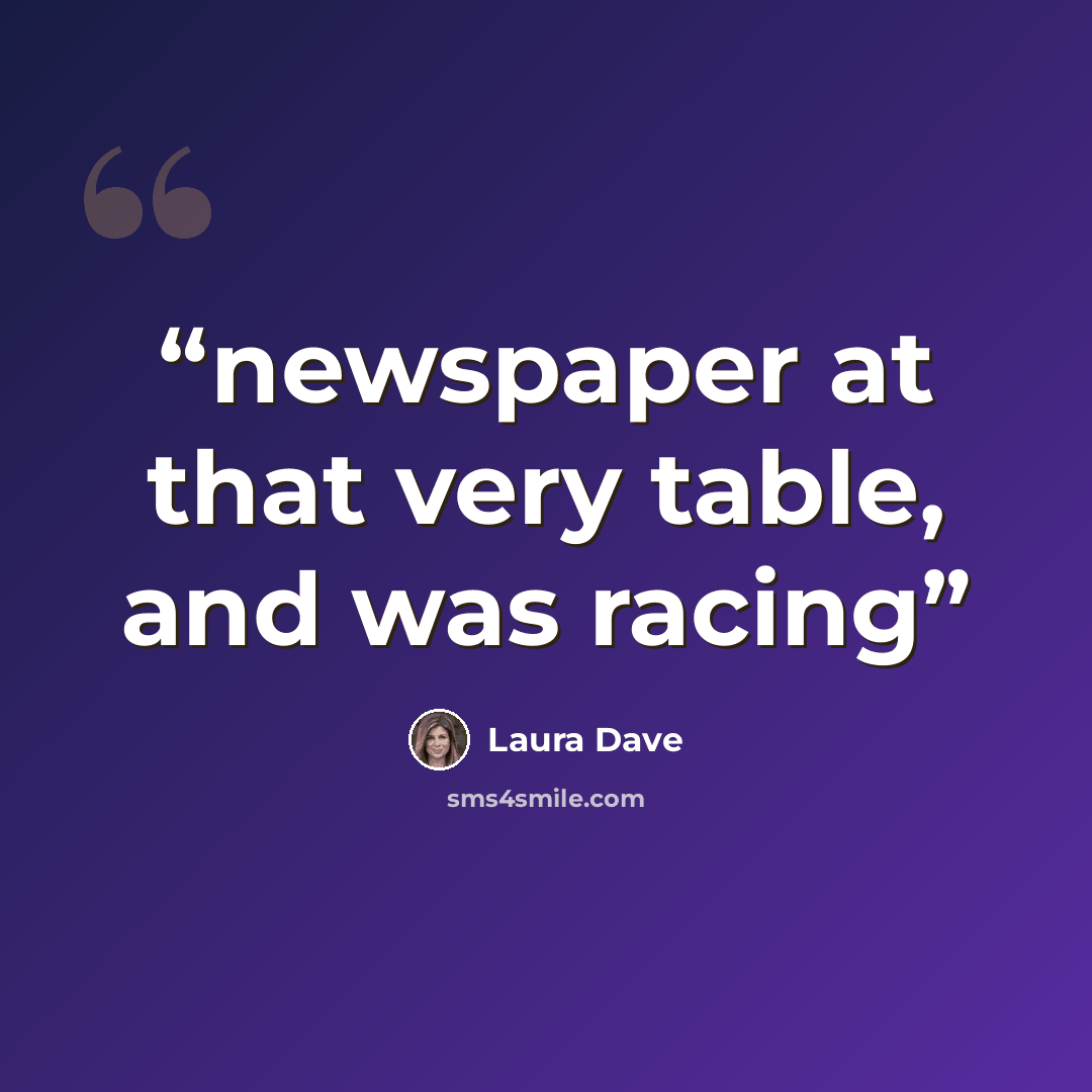“newspaper at that very table, and was racing” quote by Laura Dave