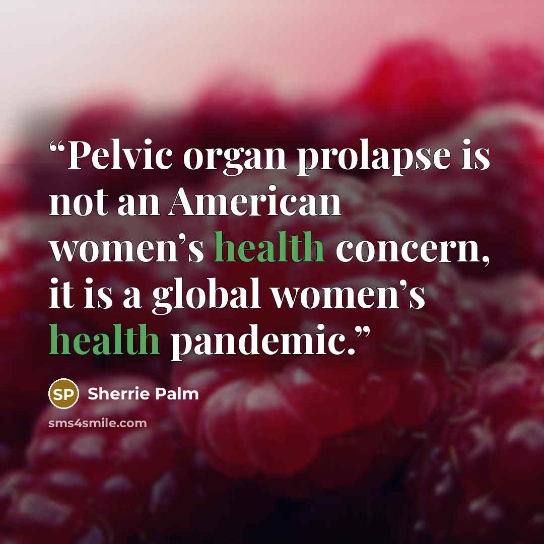 “Pelvic organ prolapse is not an American women’s health concern, it is a global women’s health pandemic.” quote by Sherrie Palm