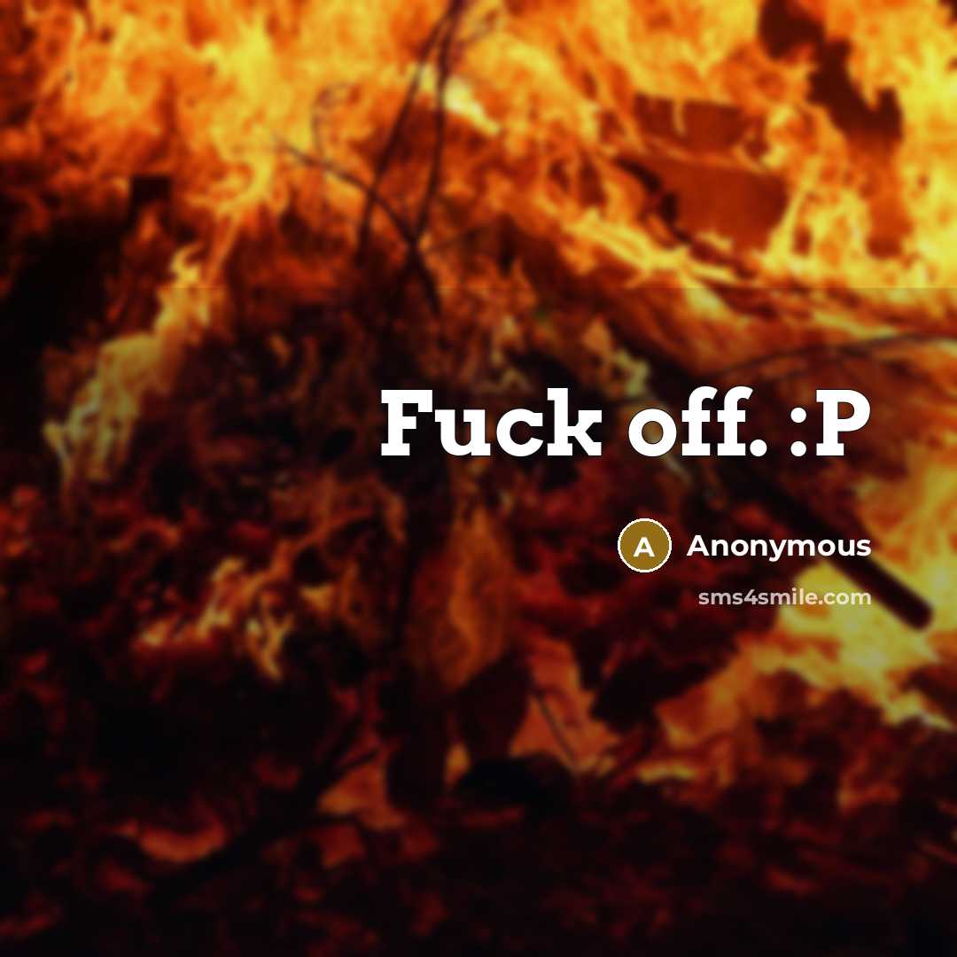 “Fuck off. :P” quote by Anonymous
