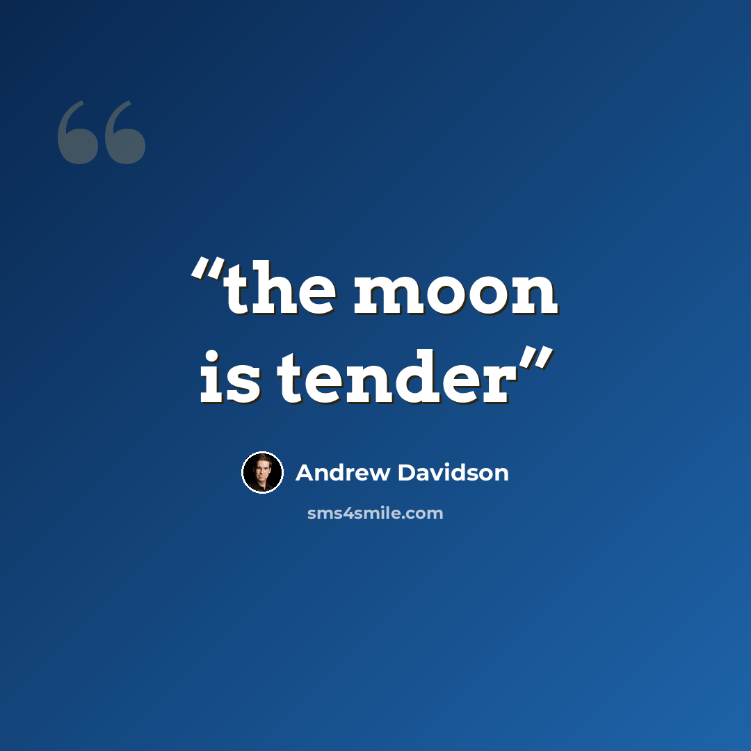 “the moon is tender” quote by Andrew Davidson