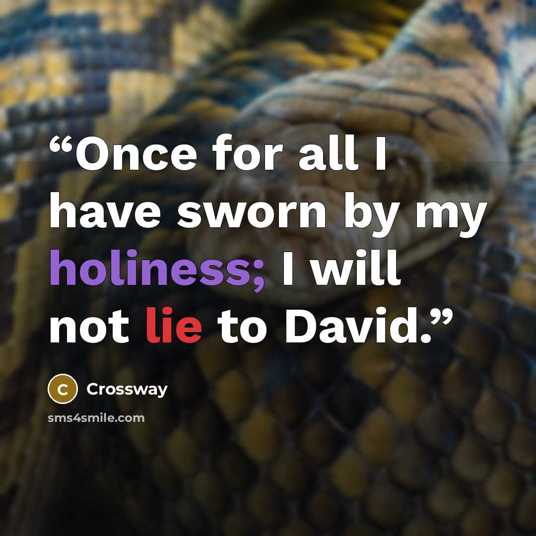 “Once for all I have sworn by my holiness; I will not lie to David.” quote by Crossway