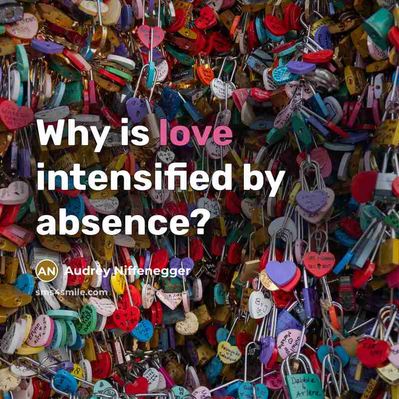 “Why is love intensified by absence?” quote by Audrey Niffenegger
