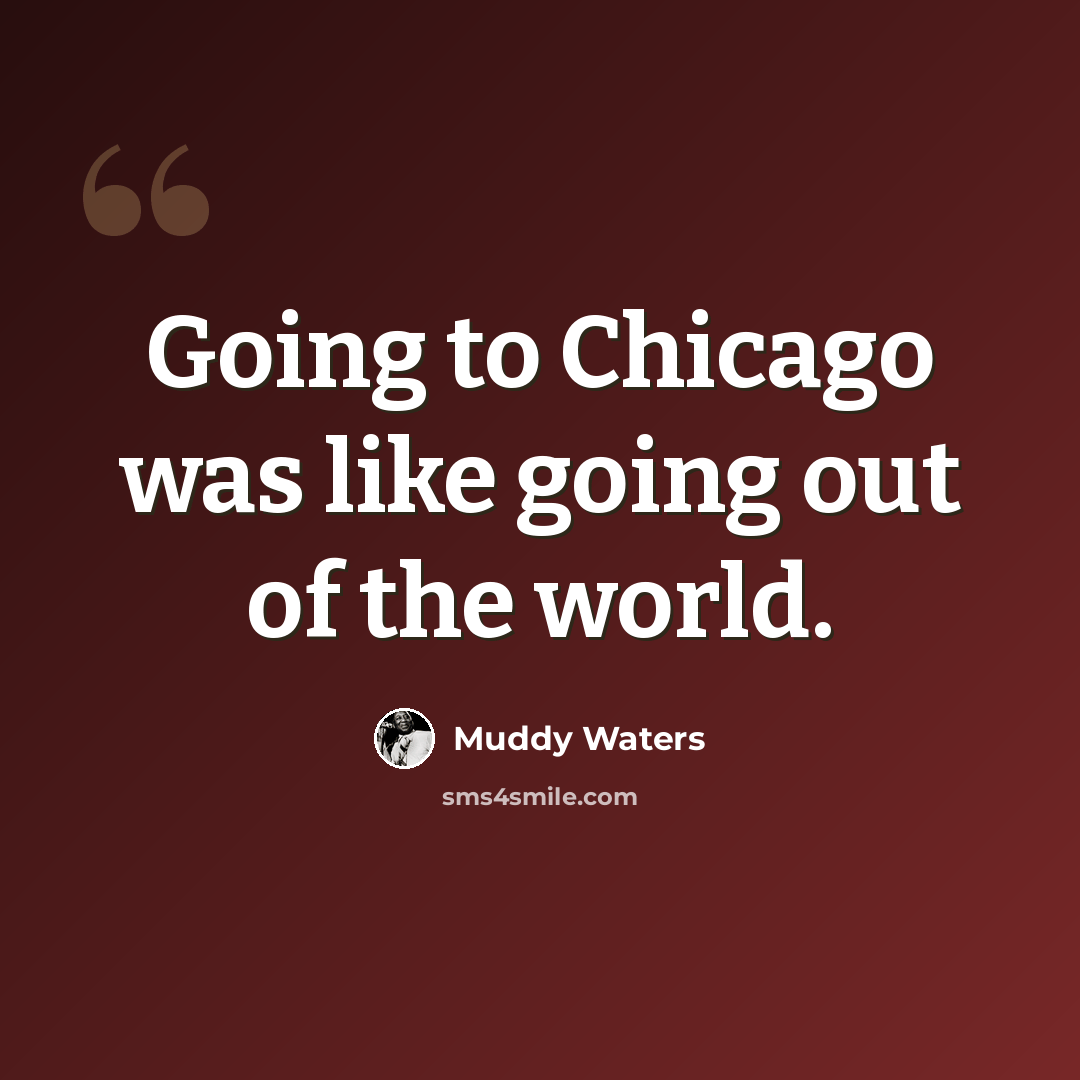 “Going to Chicago was like going out of the world.” quote by Muddy Waters