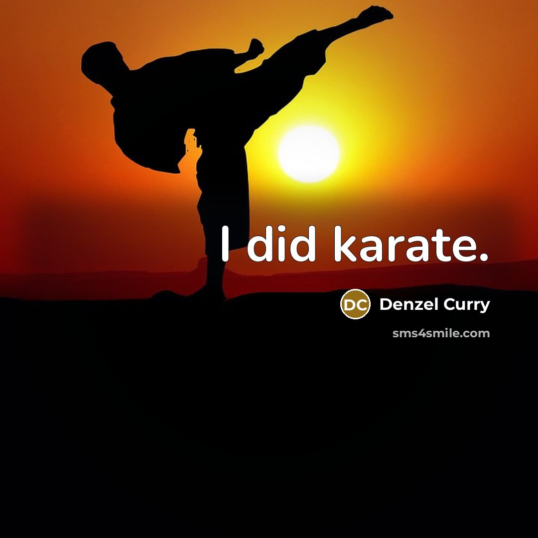 “I did karate.” quote by Denzel Curry