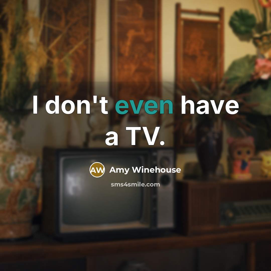 “I don't even have a TV.” quote by Amy Winehouse