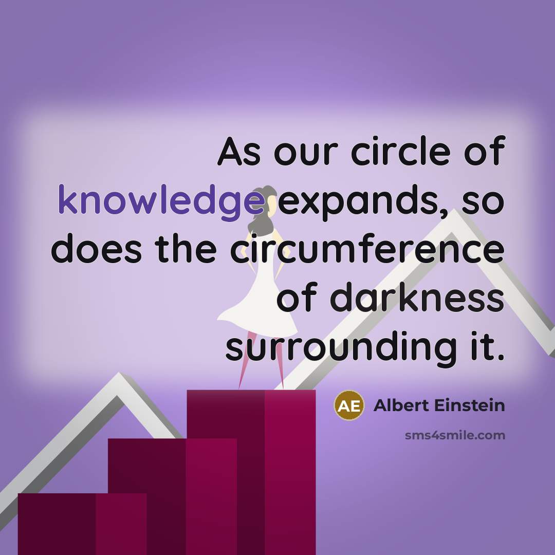 “As our circle of knowledge expands, so does the circumference of darkness surrounding it.” quote by Albert Einstein