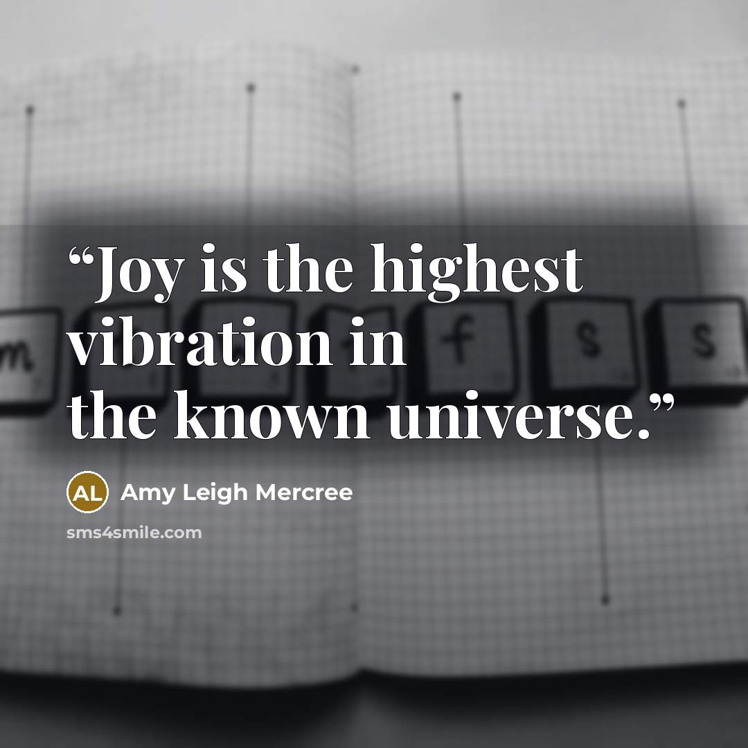 “Joy is the highest vibration in the known universe.” quote by Amy Leigh Mercree
