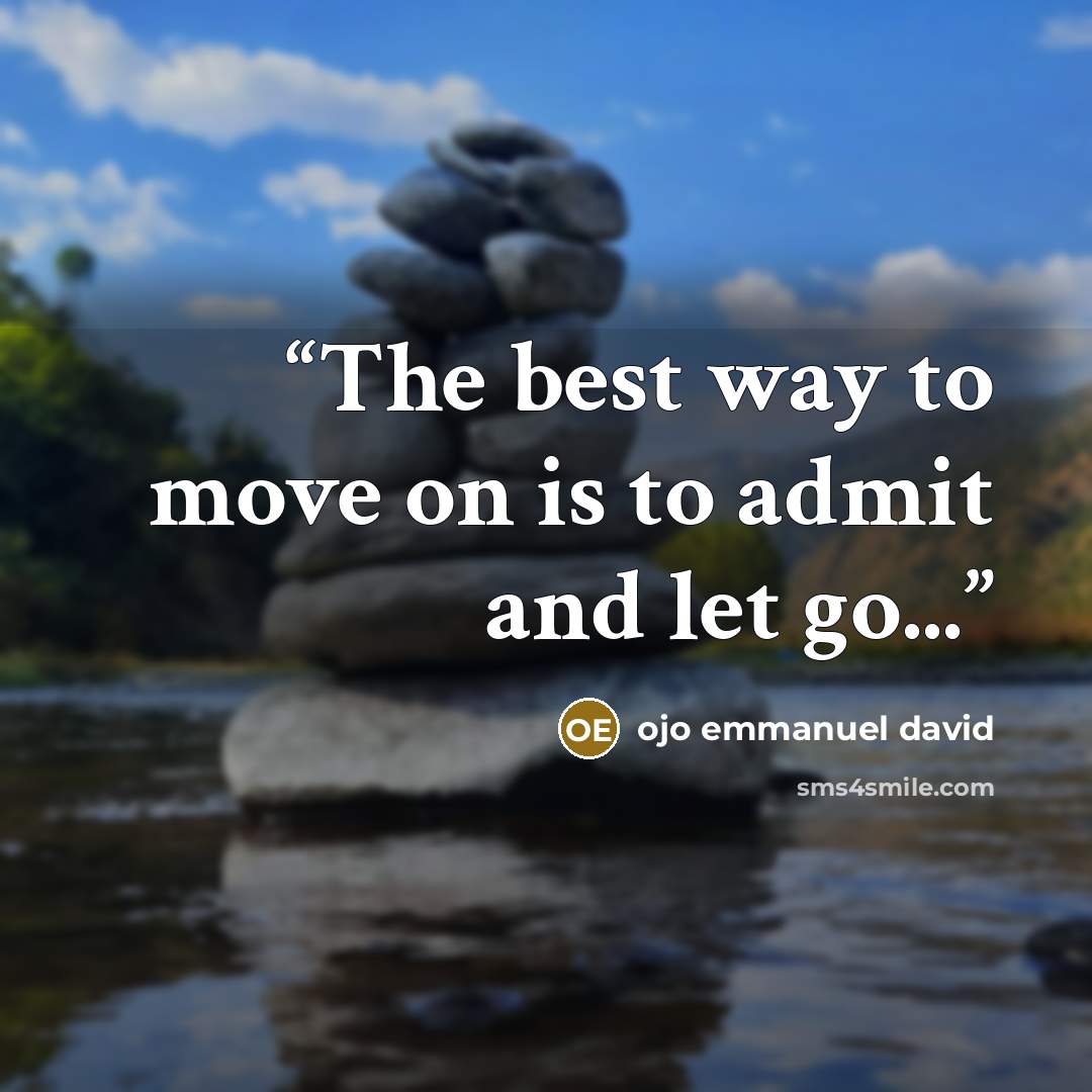 “The best way to move on is to admit and let go...” quote by ojo emmanuel david