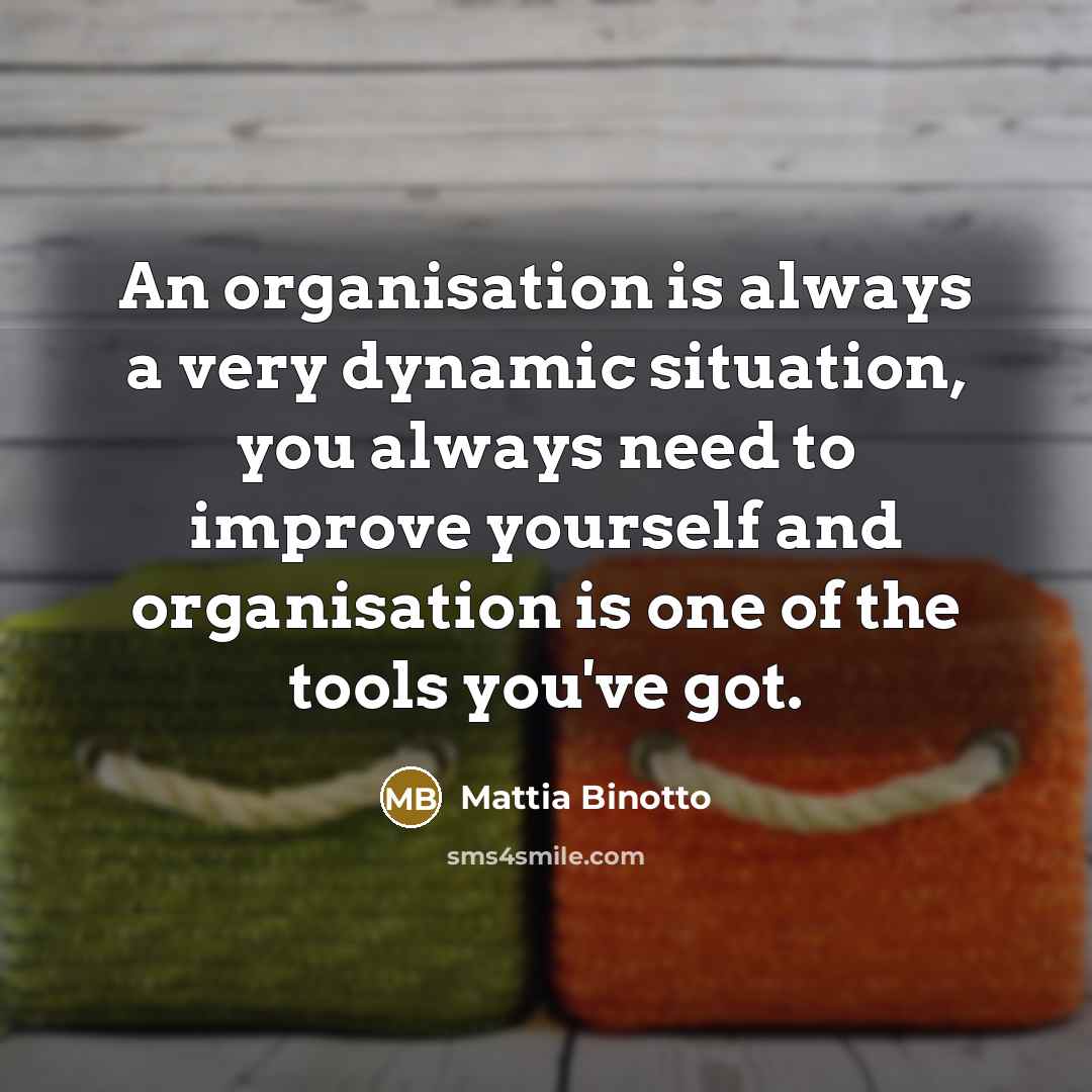 “An organisation is always a very dynamic situation, you always need to improve yourself and organisation is one of the tools you've got.” quote by Mattia Binotto