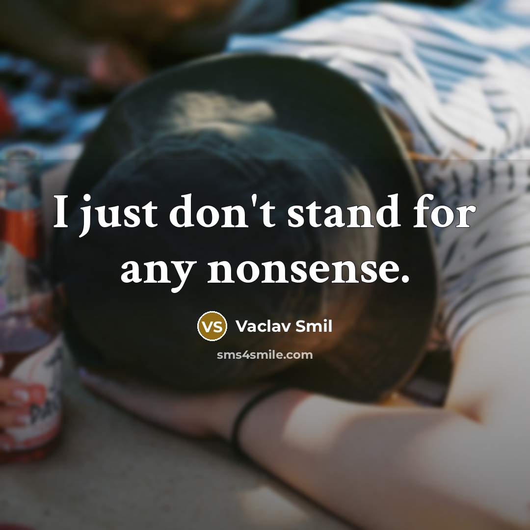 “I just don't stand for any nonsense.” quote by Vaclav Smil