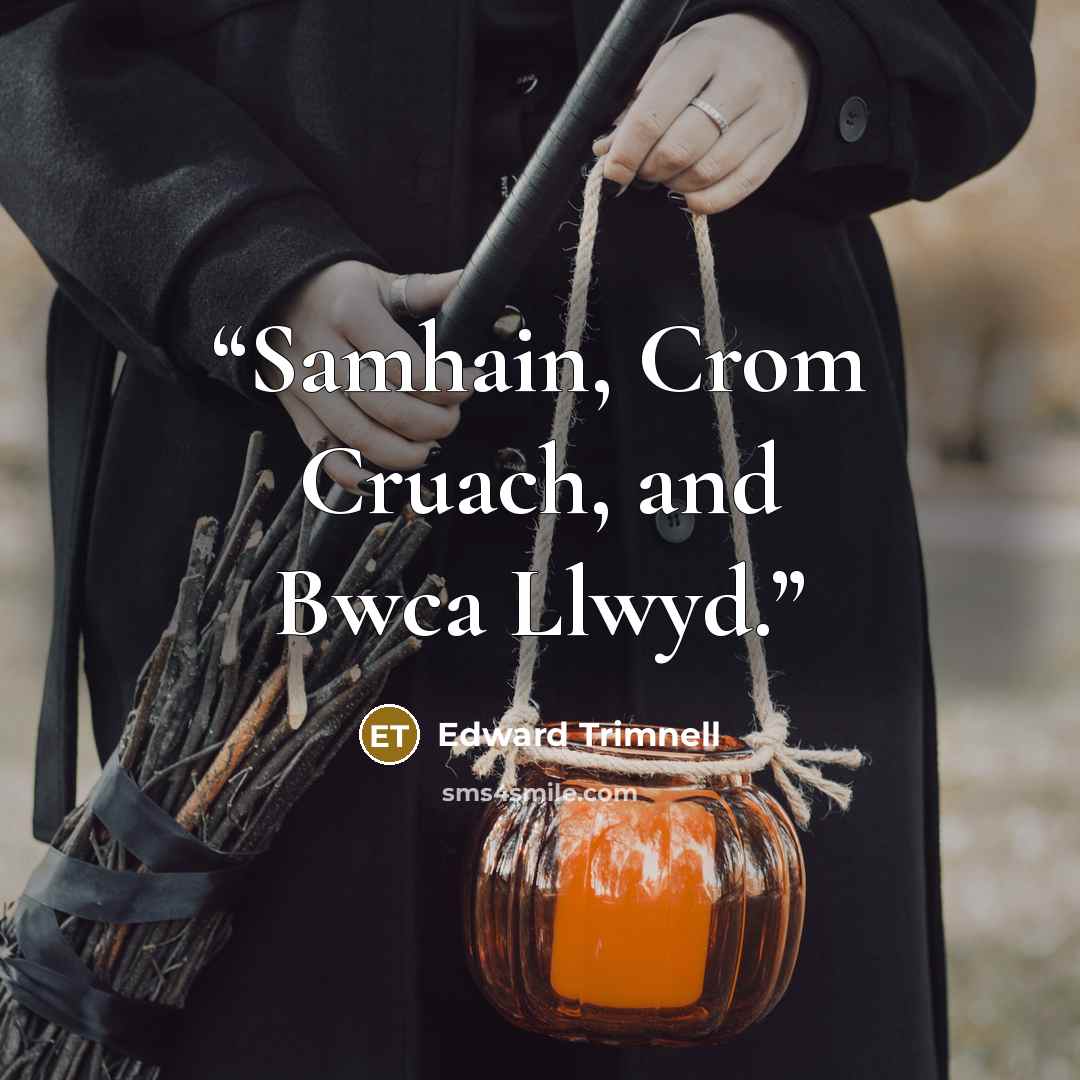 “Samhain, Crom Cruach, and Bwca Llwyd.” quote by Edward Trimnell