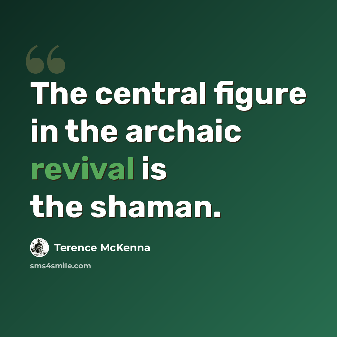 “The central figure in the archaic revival is the shaman.” quote by Terence McKenna