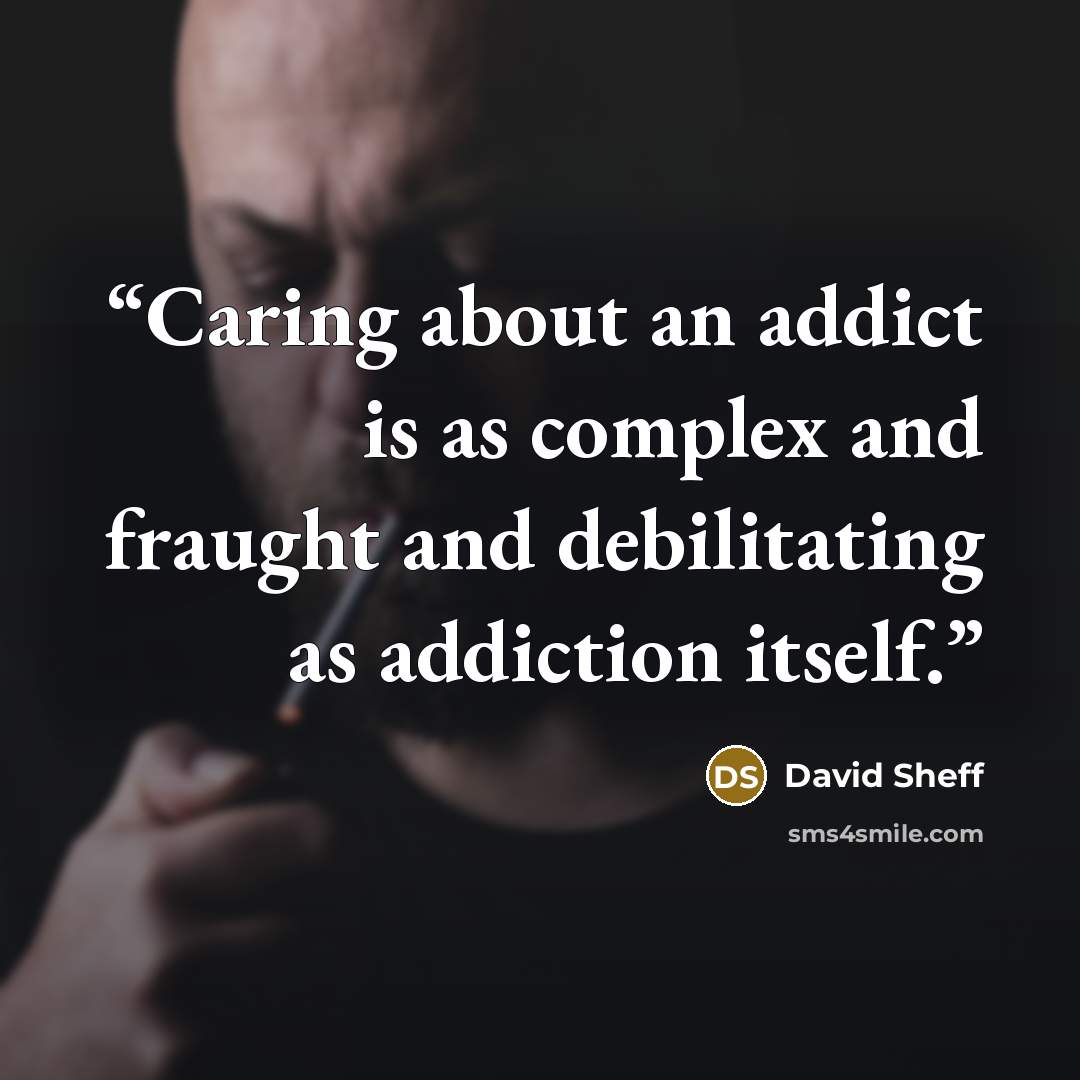 “Caring about an addict is as complex and fraught and debilitating as addiction itself.” quote by David Sheff