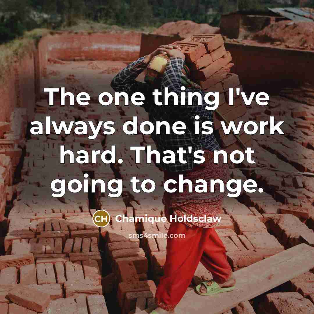 “The one thing I've always done is work hard. That's not going to change.” quote by Chamique Holdsclaw