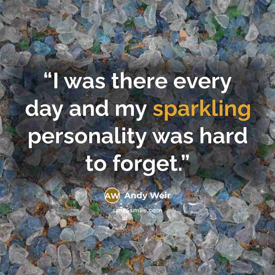 “I was there every day and my sparkling personality was hard to forget.” quote by Andy Weir