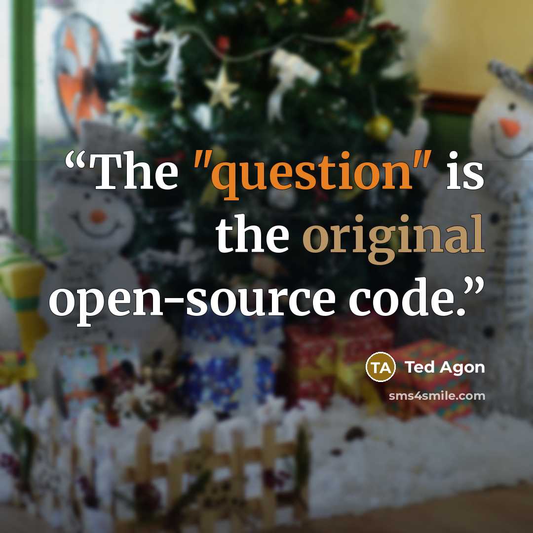 “The "question" is the original open-source code.” quote by Ted Agon