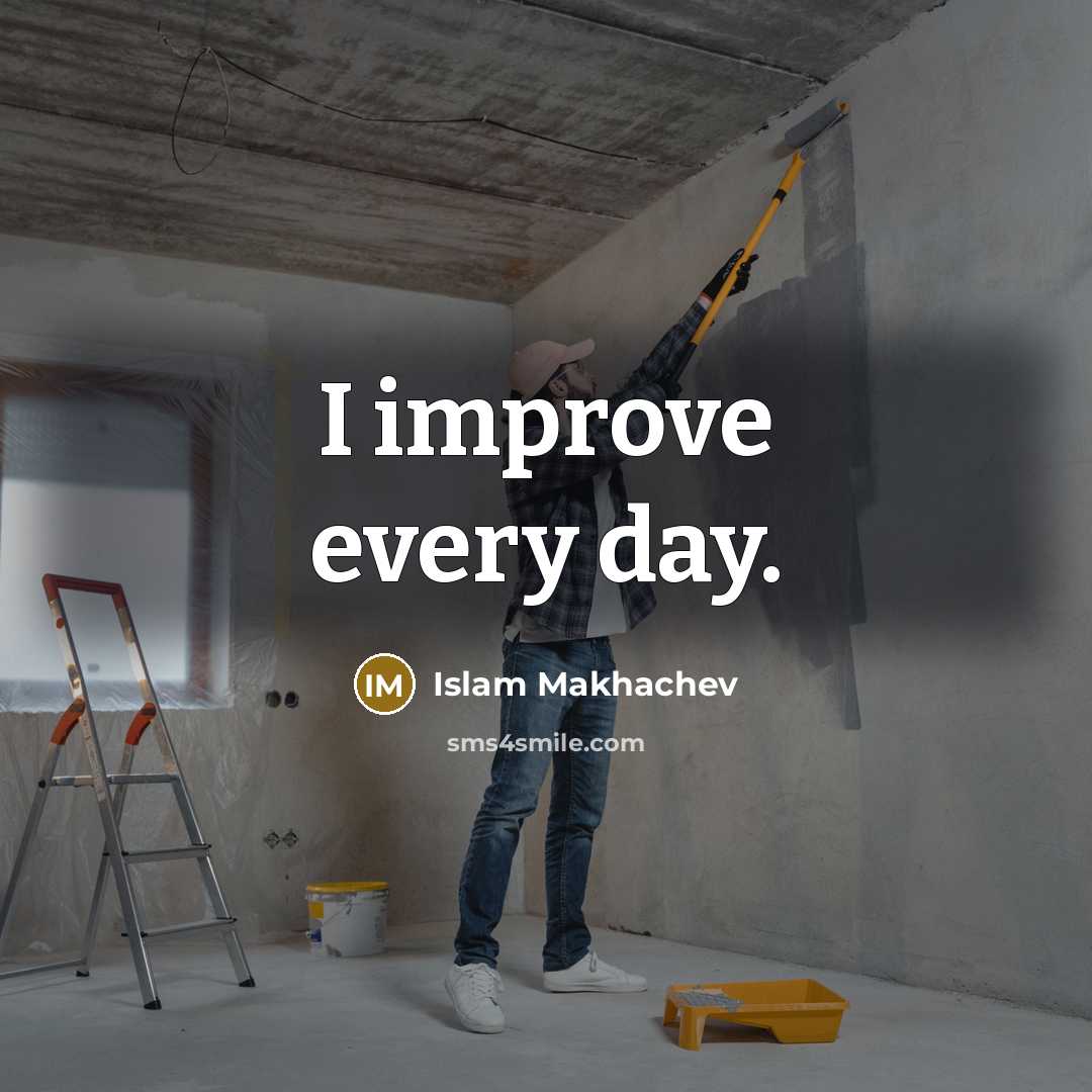 “I improve every day.” quote by Islam Makhachev