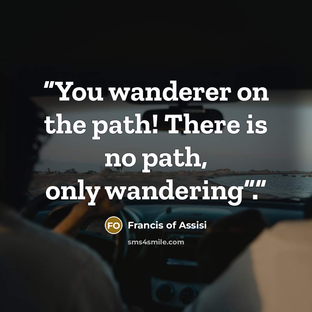 “You wanderer on the path! There is no path, only wandering”.” quote by Francis of Assisi