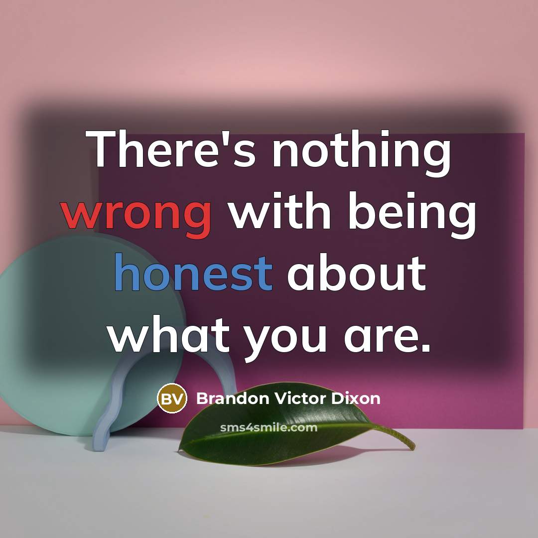 “There's nothing wrong with being honest about what you are.” quote by Brandon Victor Dixon