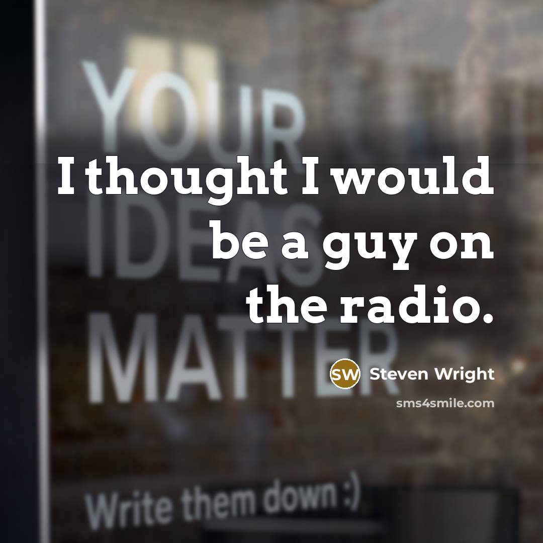 “I thought I would be a guy on the radio.” quote by Steven Wright