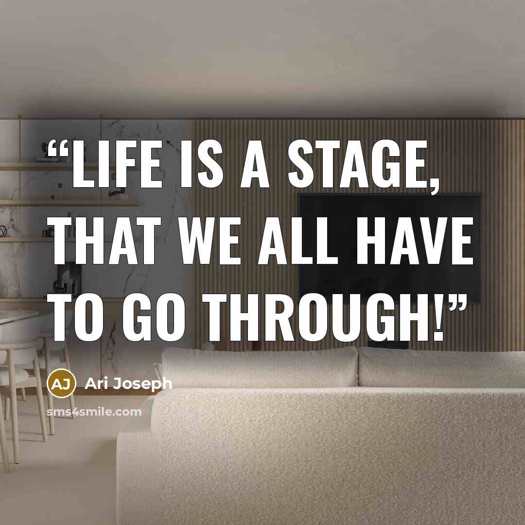 “Life is a stage, that we all have to go through!” quote by Ari Joseph
