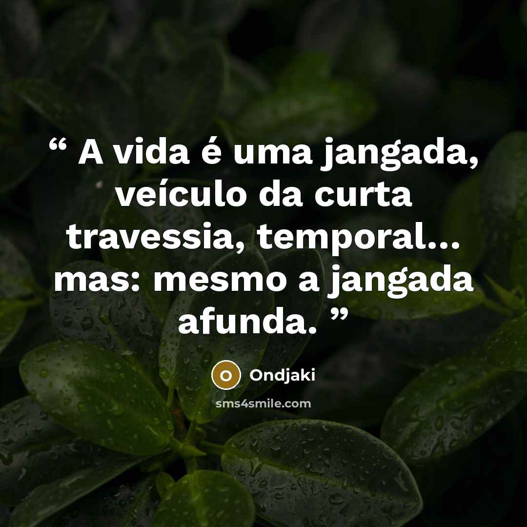 “A vida é uma jangada, veículo da curta travessia, temporal… mas: mesmo a jangada afunda.” quote by Ondjaki