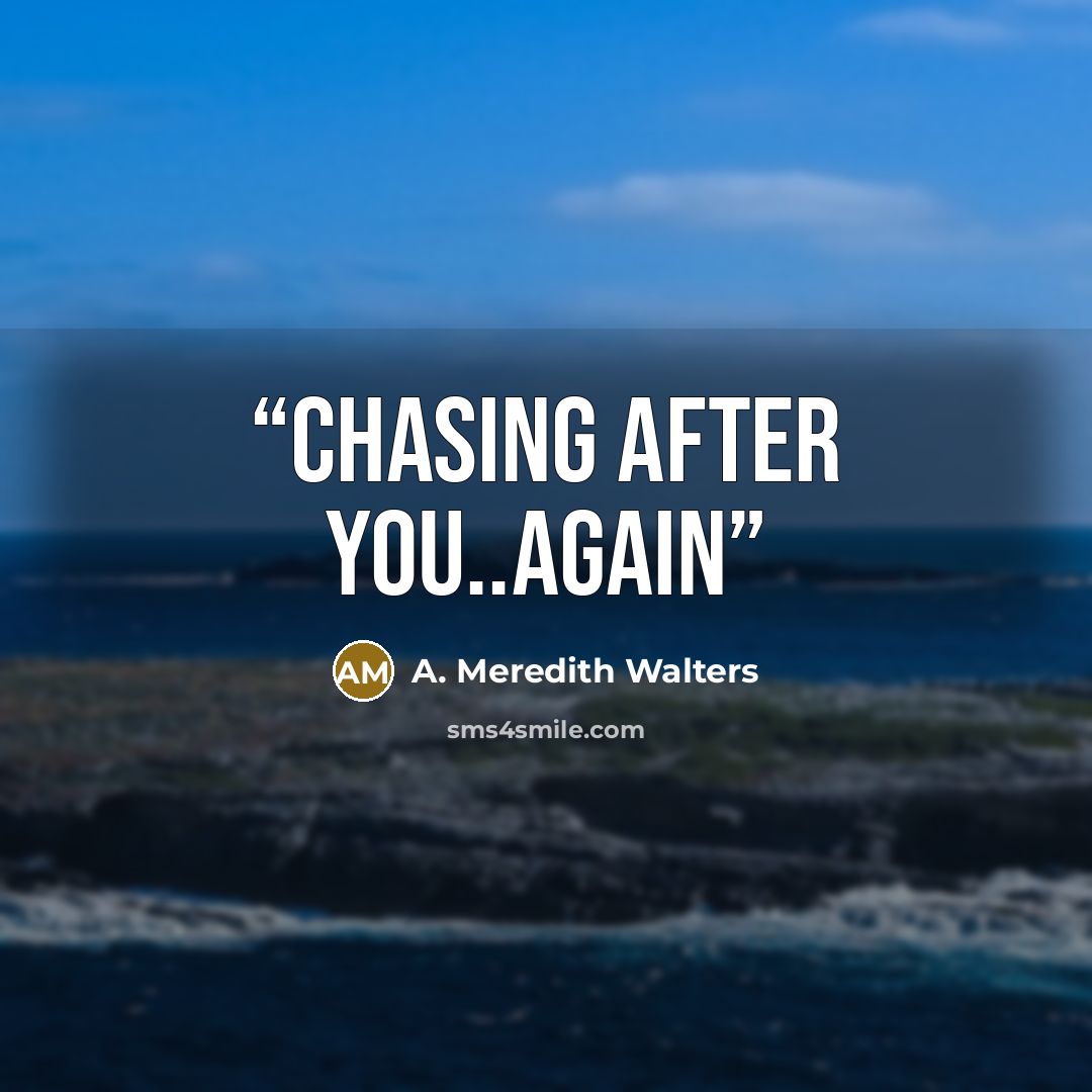 “Chasing after you..again” quote by A. Meredith Walters