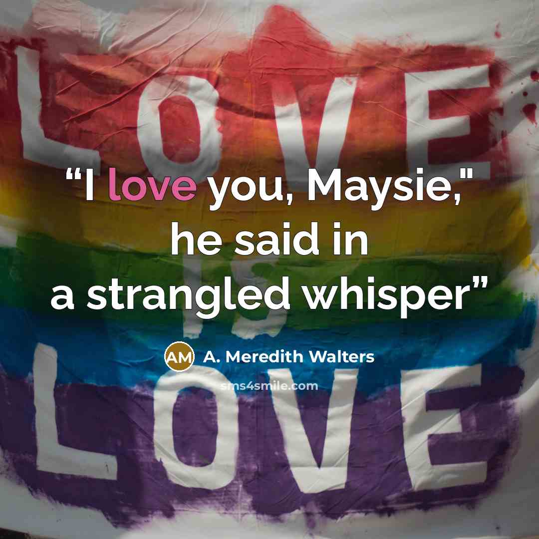 “I love you, Maysie," he said in a strangled whisper” quote by A. Meredith Walters