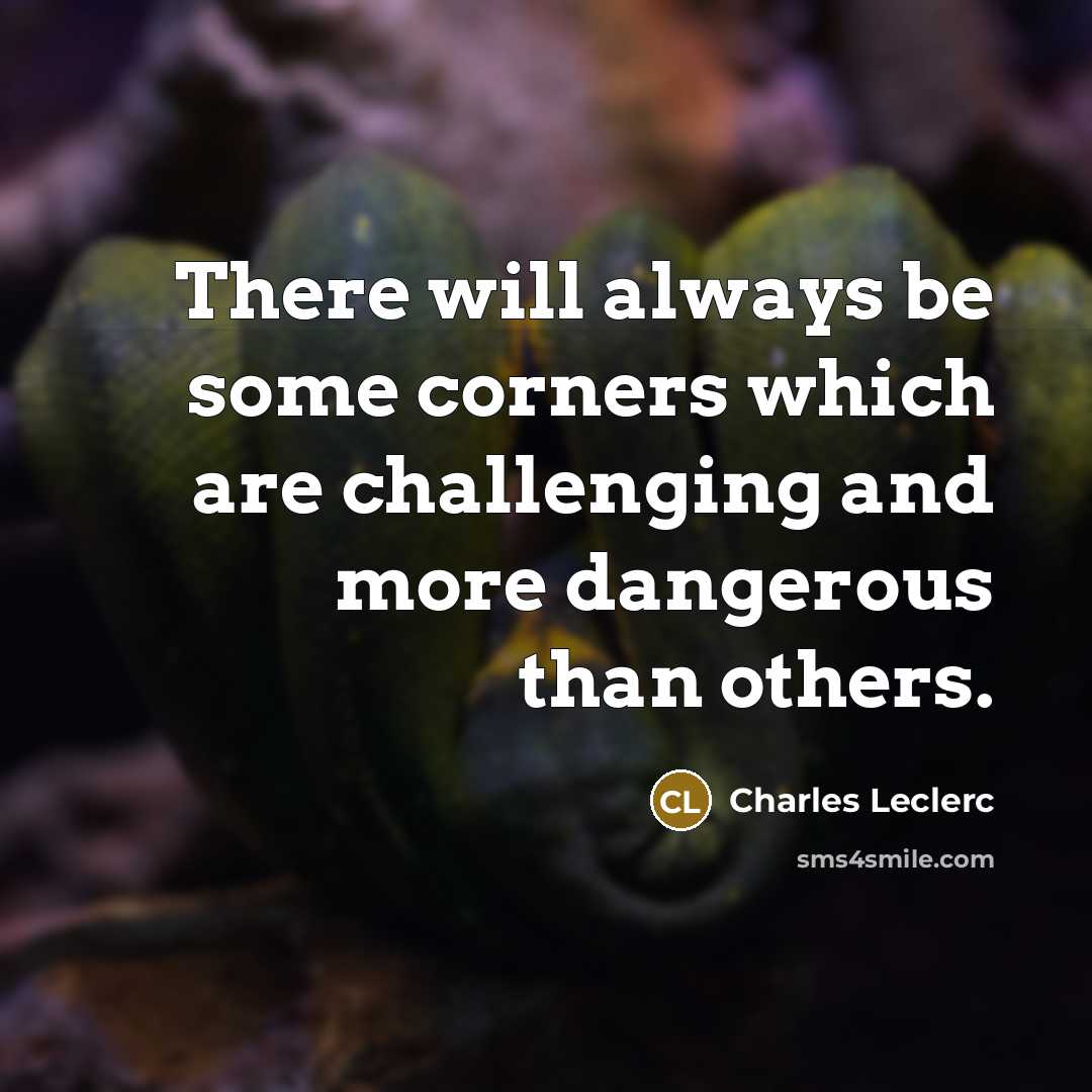 “There will always be some corners which are challenging and more dangerous than others.” quote by Charles Leclerc
