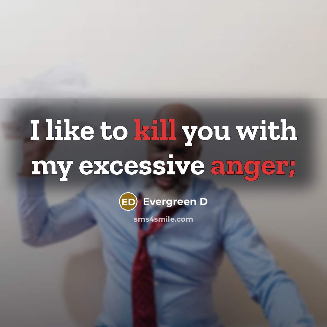 “I like to kill you with my excessive anger;” quote by Evergreen D