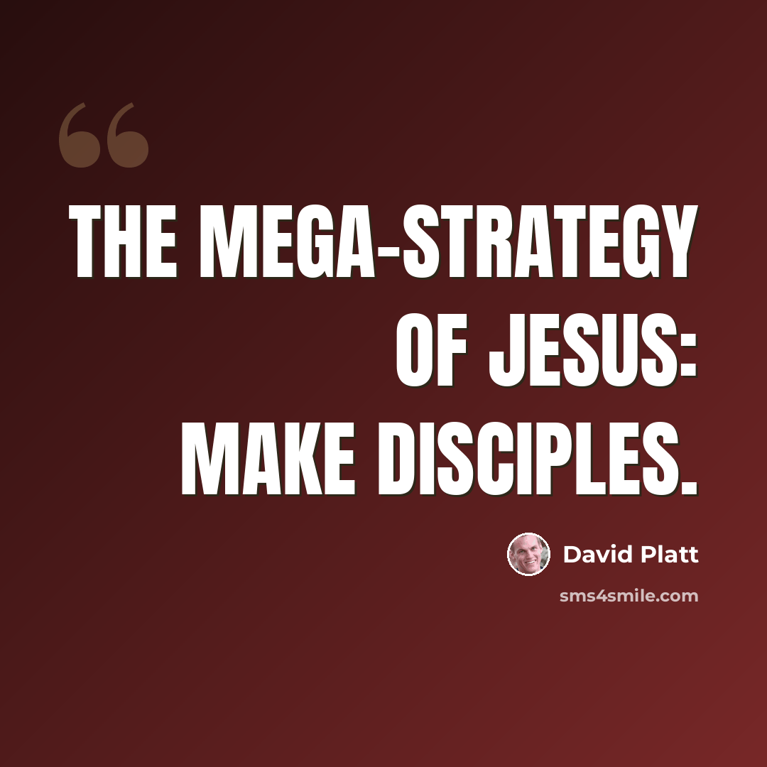 “The mega-strategy of Jesus: make disciples.” quote by David Platt
