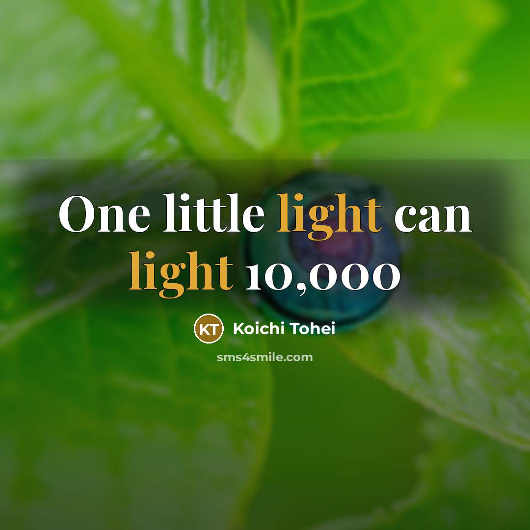 “One little light can light 10,000” quote by Koichi Tohei