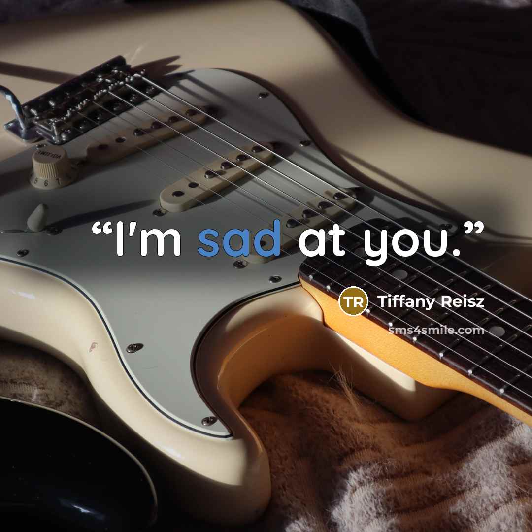 “I'm sad at you.” quote by Tiffany Reisz