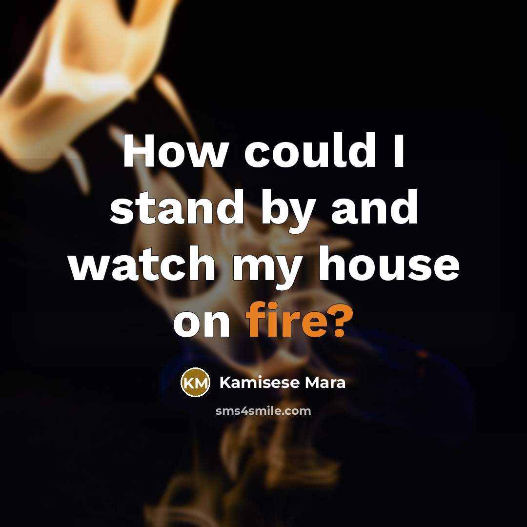 “How could I stand by and watch my house on fire?” quote by Kamisese Mara