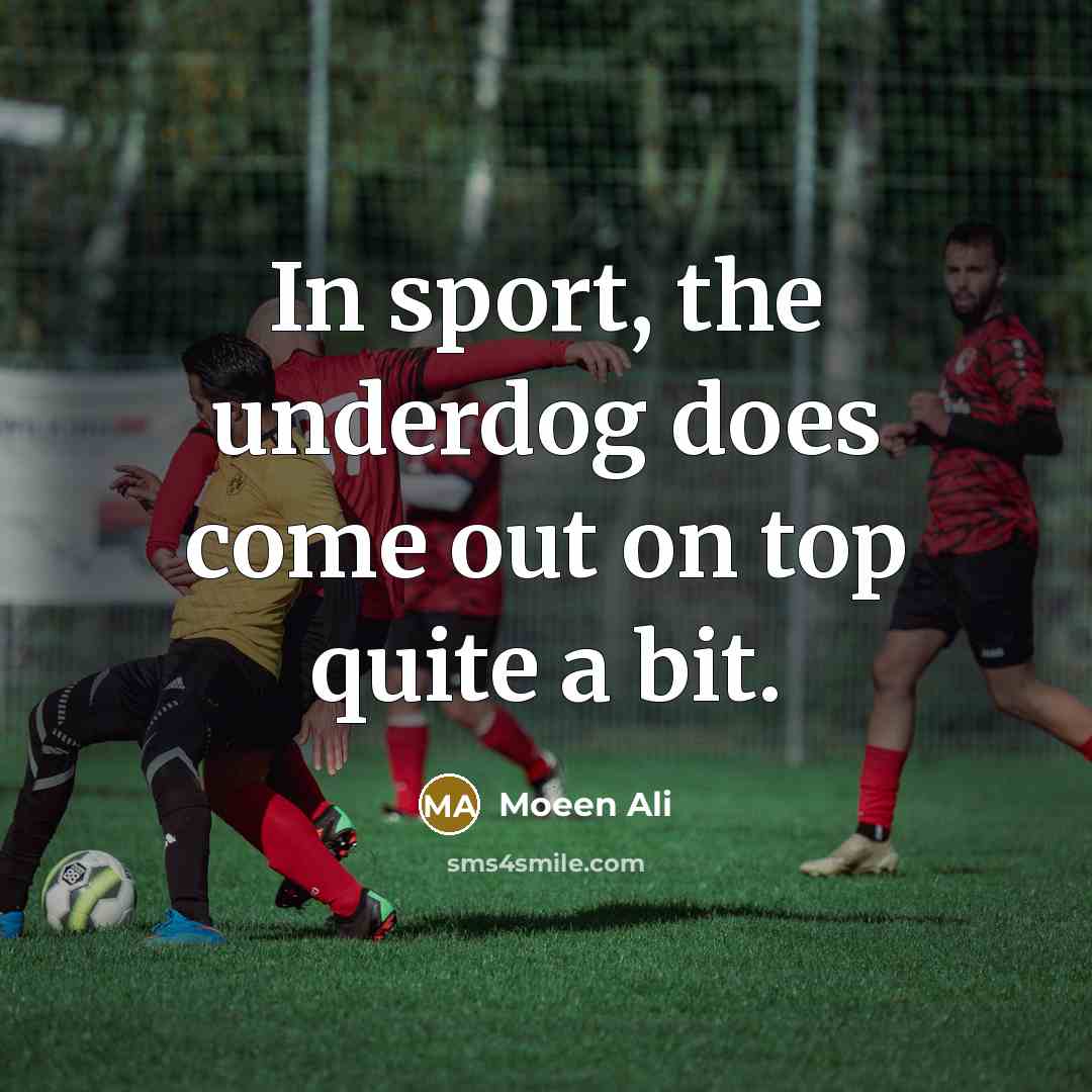 “In sport, the underdog does come out on top quite a bit.” quote by Moeen Ali