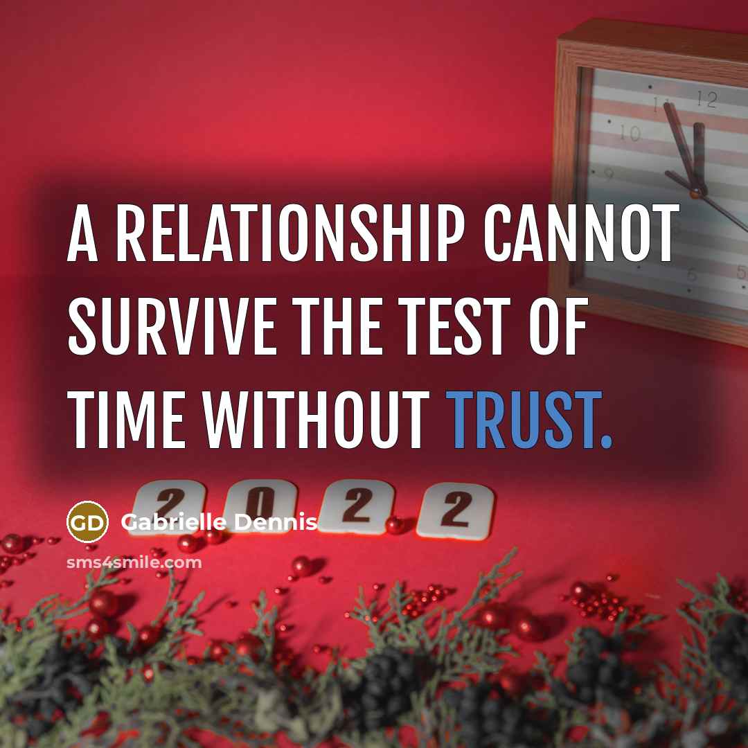 “A relationship cannot survive the test of time without trust.” quote by Gabrielle Dennis