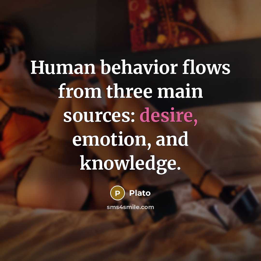 “Human behavior flows from three main sources: desire, emotion, and knowledge.” quote by Plato