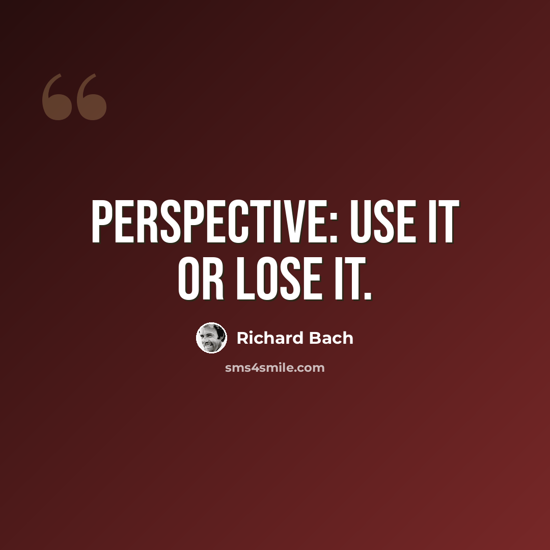 “Perspective: use it or lose it.” quote by Richard Bach