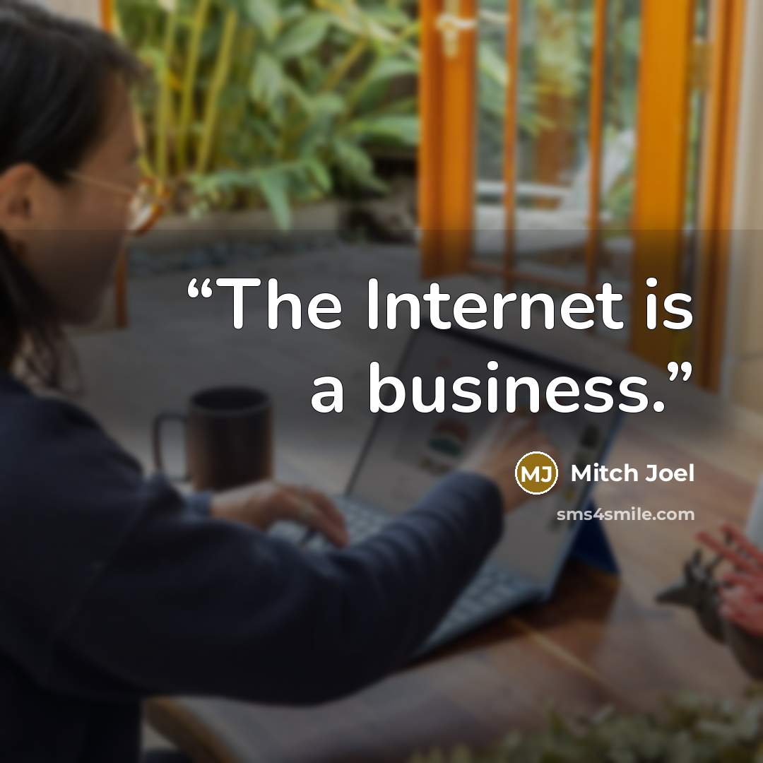 “The Internet is a business.” quote by Mitch Joel