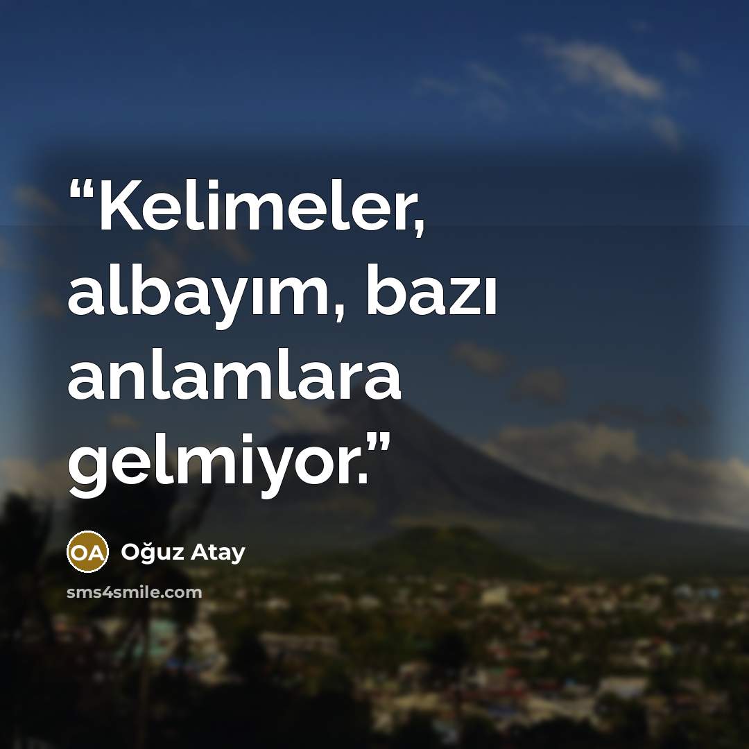 “Kelimeler, albayım, bazı anlamlara gelmiyor.” quote by Oğuz Atay