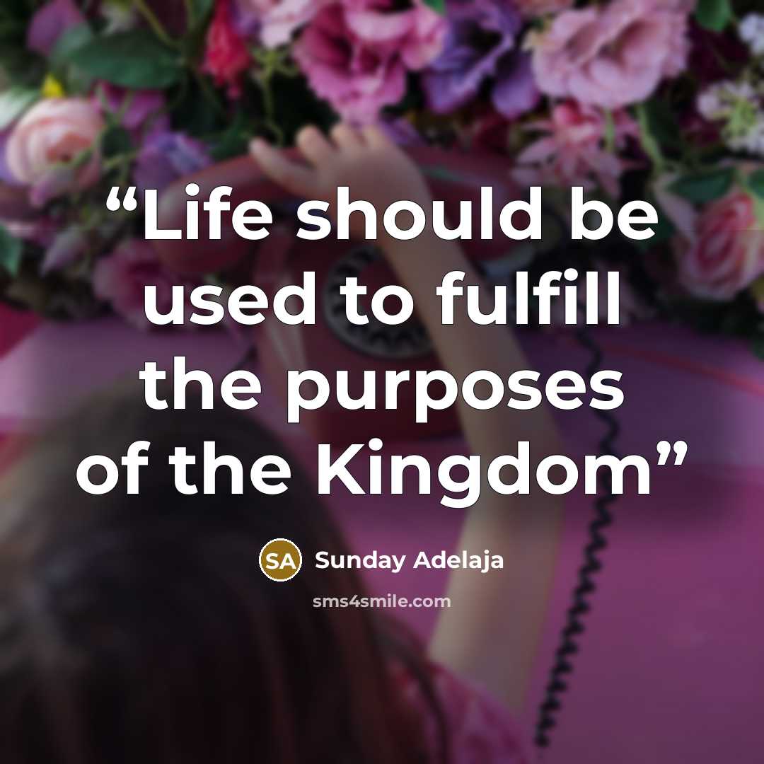“Life should be used to fulfill the purposes of the Kingdom” quote by Sunday Adelaja