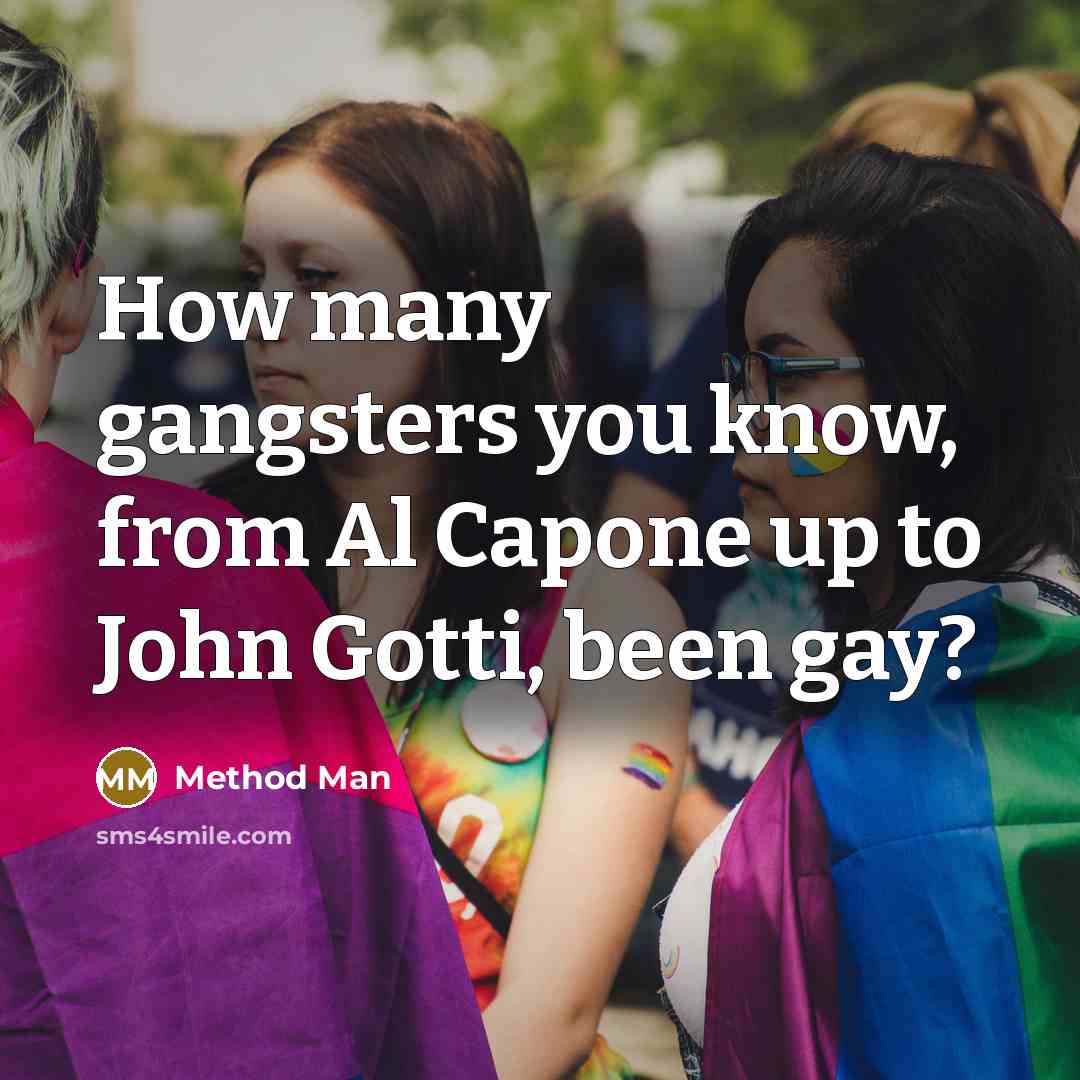 “How many gangsters you know, from Al Capone up to John Gotti, been gay?” quote by Method Man