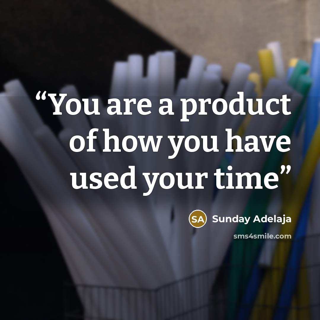“You are a product of how you have used your time” quote by Sunday Adelaja