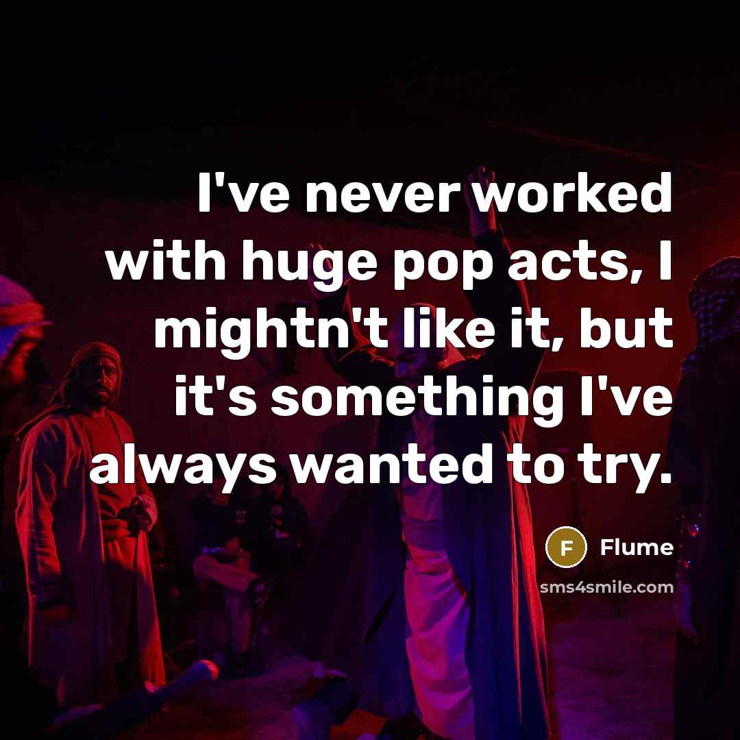 “I've never worked with huge pop acts, I mightn't like it, but it's something I've always wanted to try.” quote by Flume