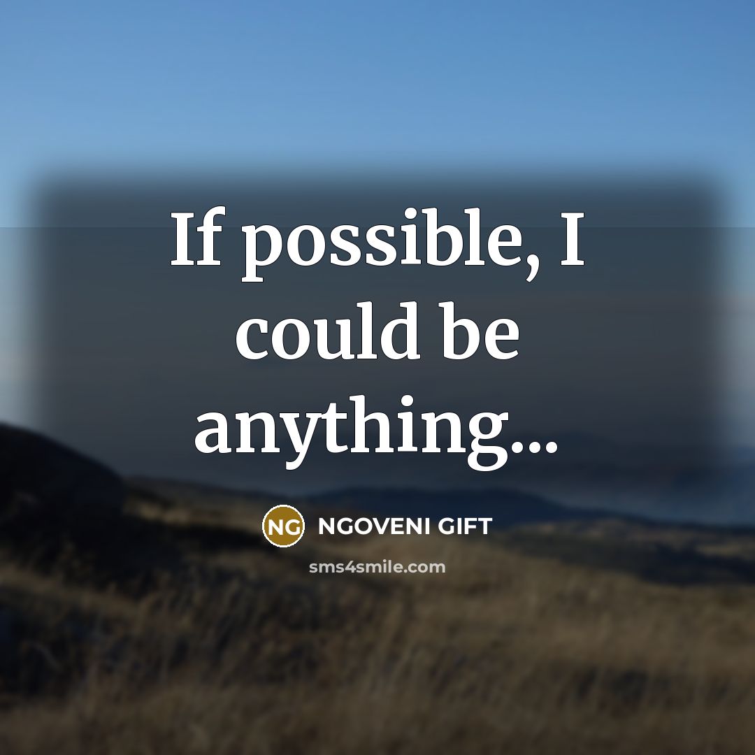 “If possible, I could be anything...” quote by NGOVENI GIFT