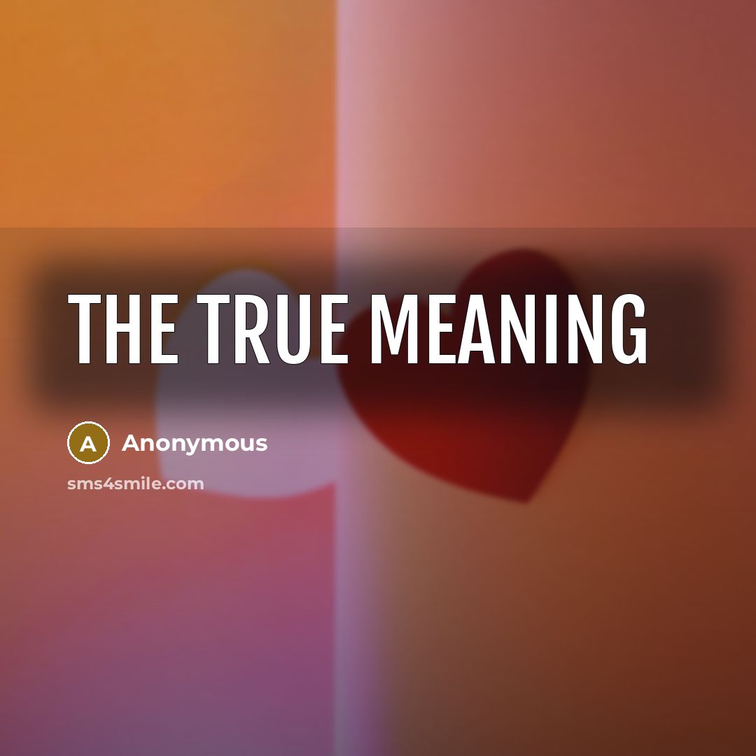 “The true meaning” quote by Anonymous