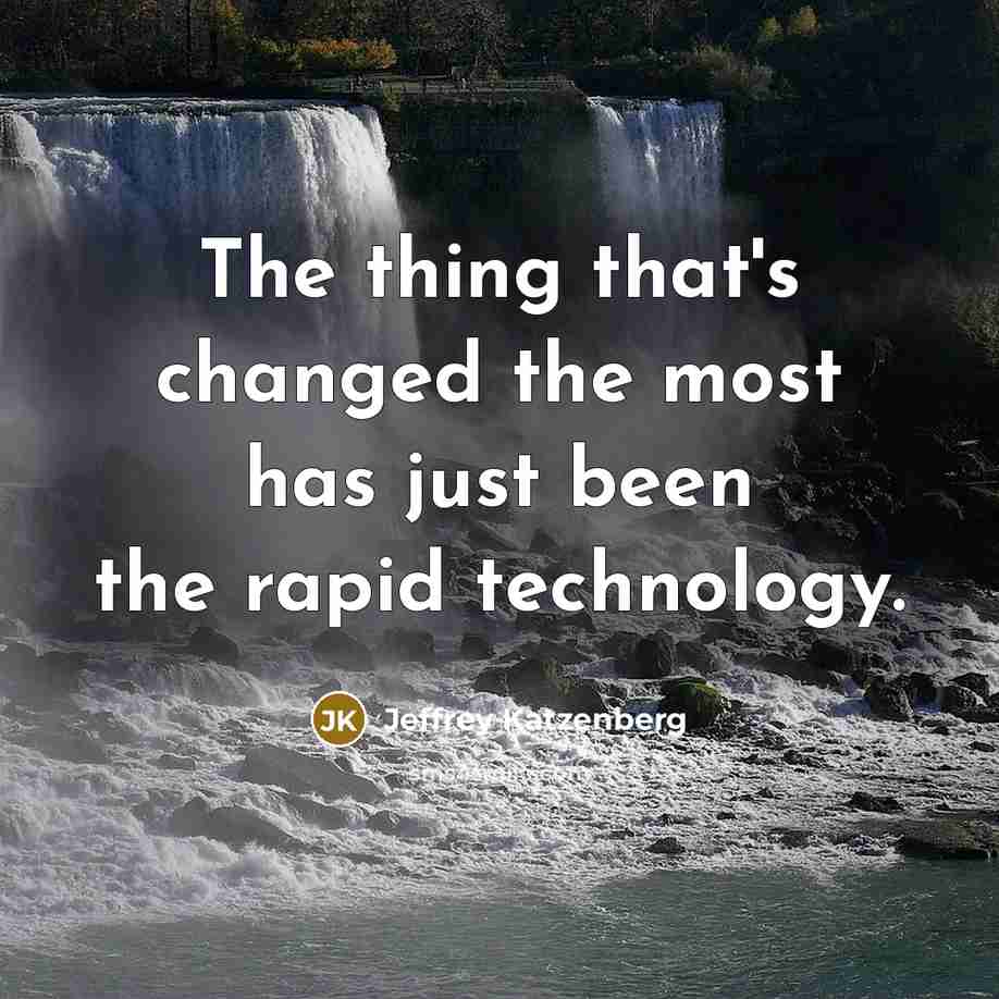 “The thing that's changed the most has just been the rapid technology.” quote by Jeffrey Katzenberg