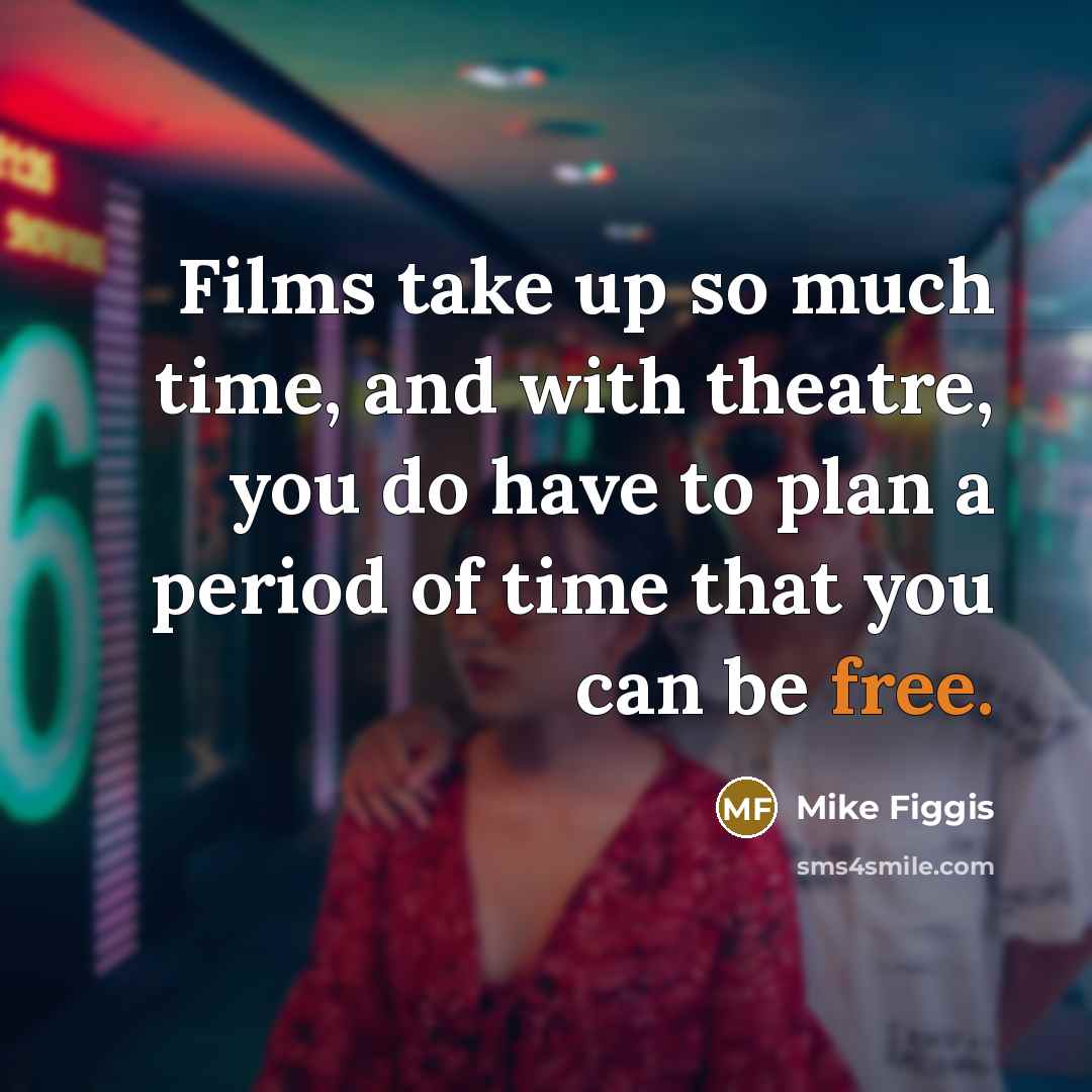 “Films take up so much time, and with theatre, you do have to plan a period of time that you can be free.” quote by Mike Figgis