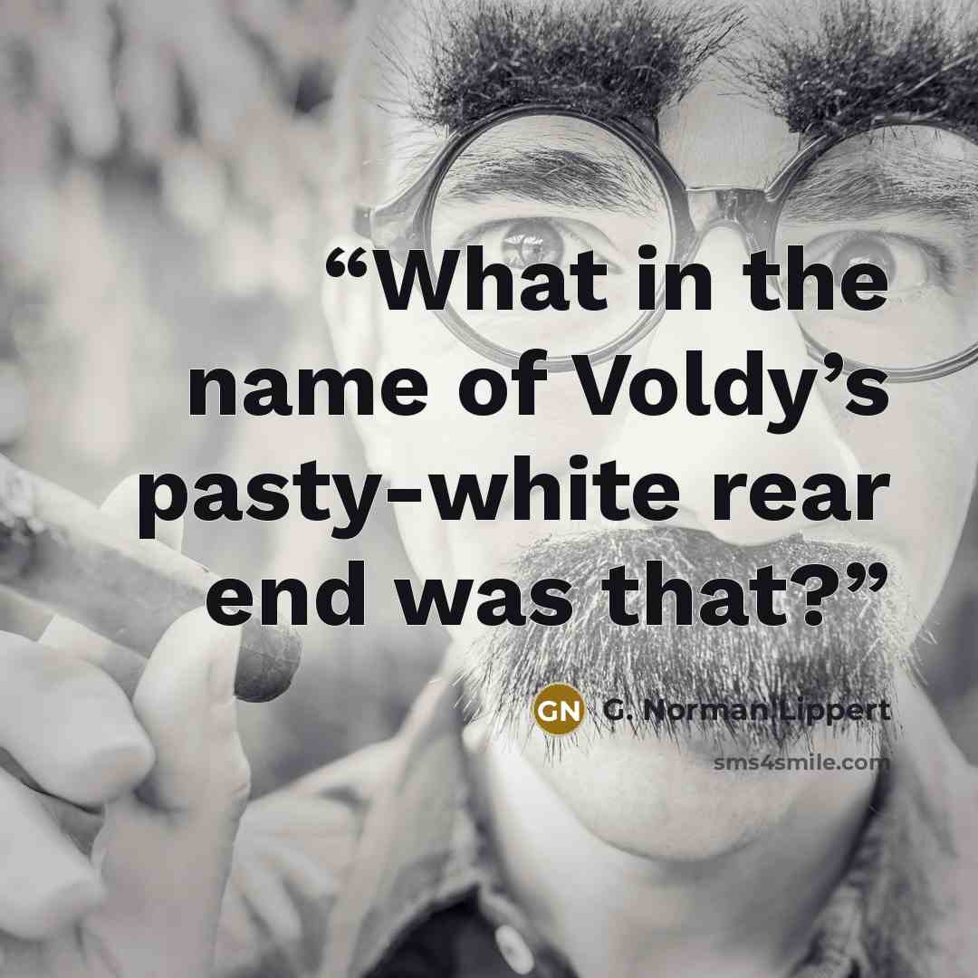 “What in the name of Voldy’s pasty-white rear end was that?” quote by G. Norman Lippert