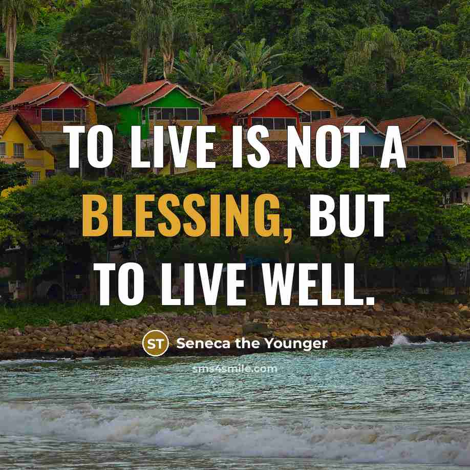 “To live is not a blessing, but to live well.” quote by Seneca the Younger